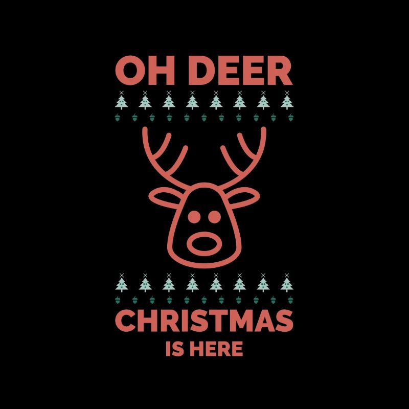 pull drôle de Noël - Oh cerf, Noël est là