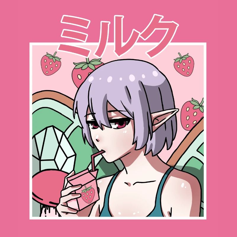 Fairycore Aesthetic Fee drinks strawberry milk