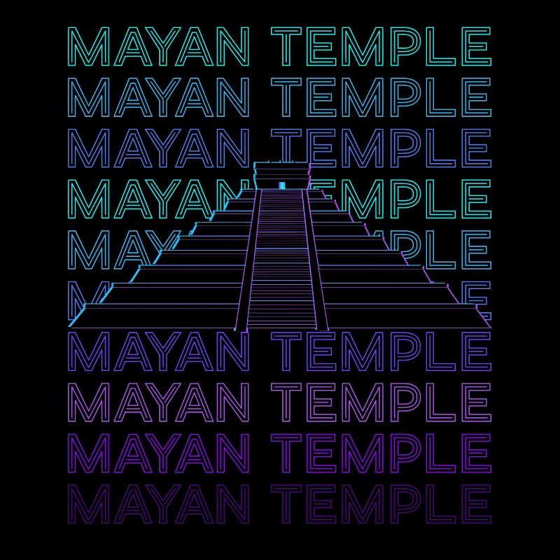 Mayan Pyramid Mayan Temple Ancient Maya Retro