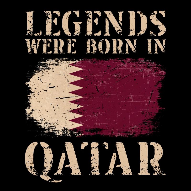 Vintage Design Qatari Flag Qatar