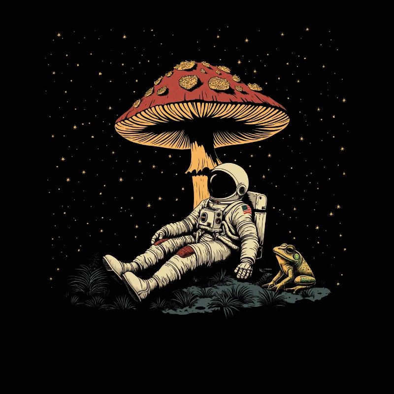 Cottagecore Aesthetic Astronaut Frog Mushroom Witc