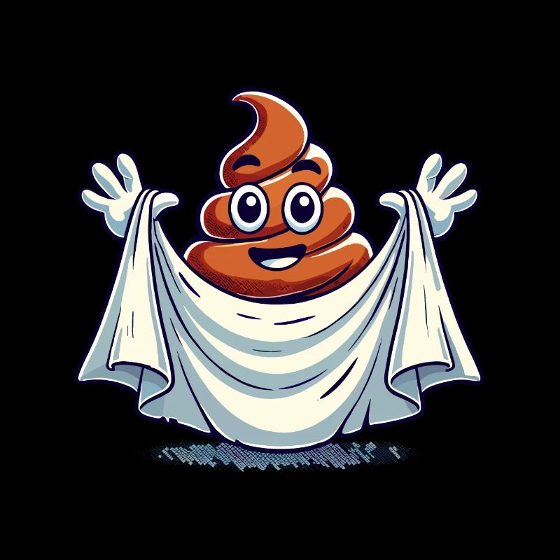 Drôle Caca Pile Ghost Bull Feuille Caca