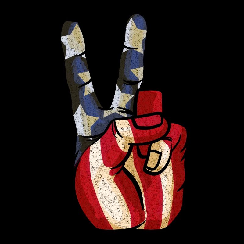 Le signe du drapeau de la paix impressionne le 4 juillet Liberté
