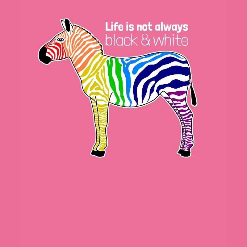 Buntes Zebra Regenbogen Positiver Spruch Geschenk
