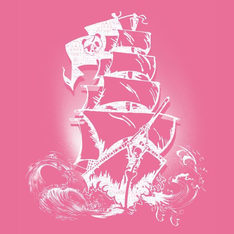 Oeil de panda panda de pirate de bateau de pirate
