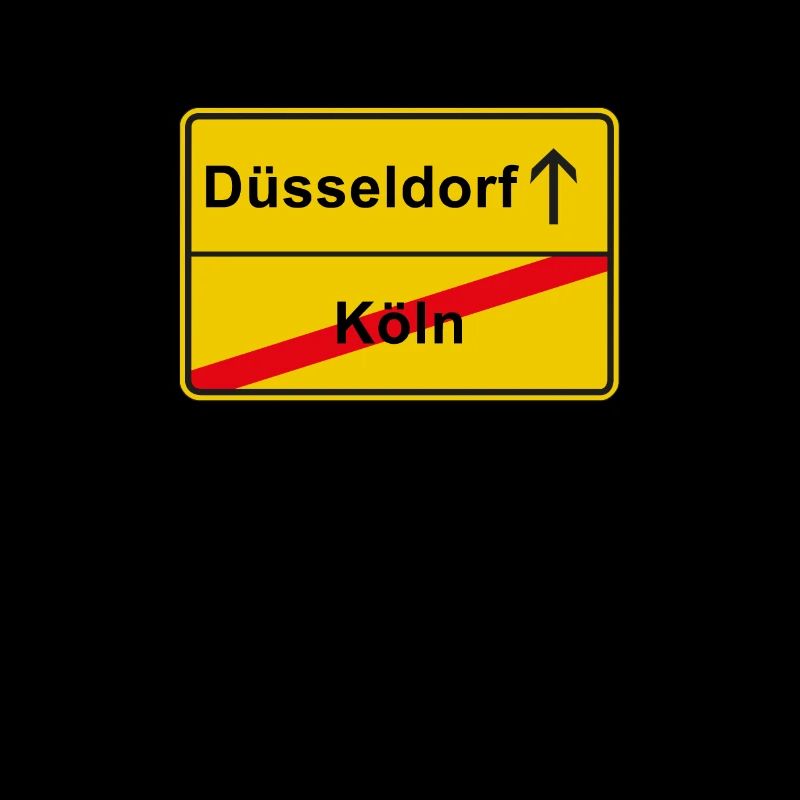 Düsseldorf Derby anti Köln Ortsschild