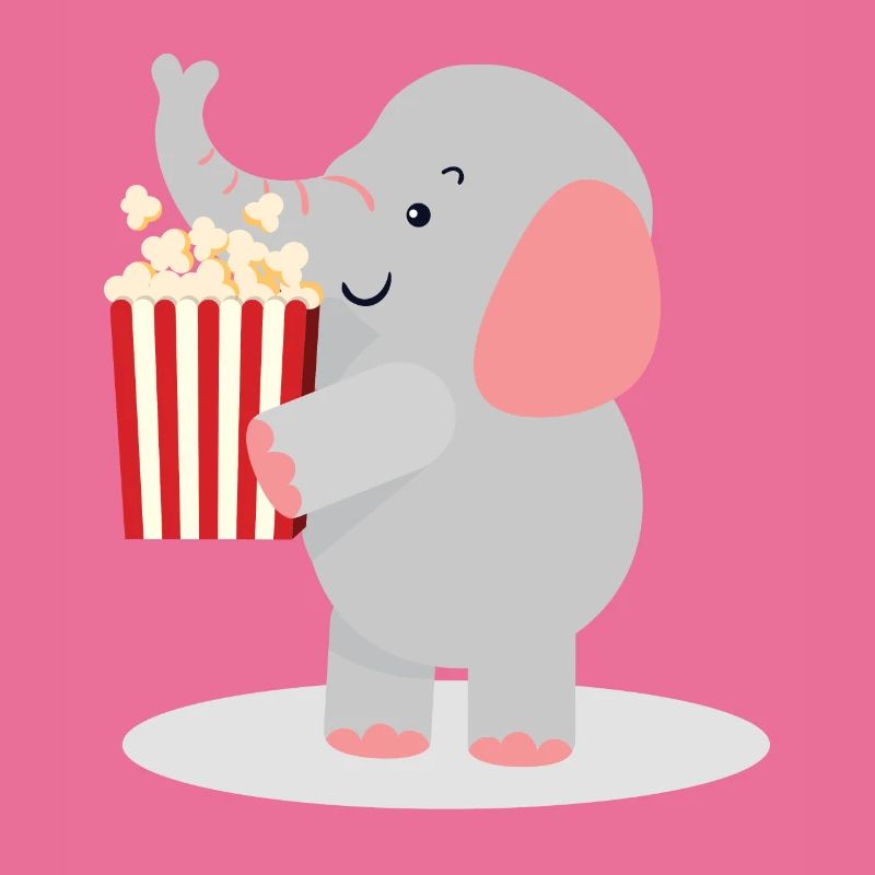 Elephant with popcorn