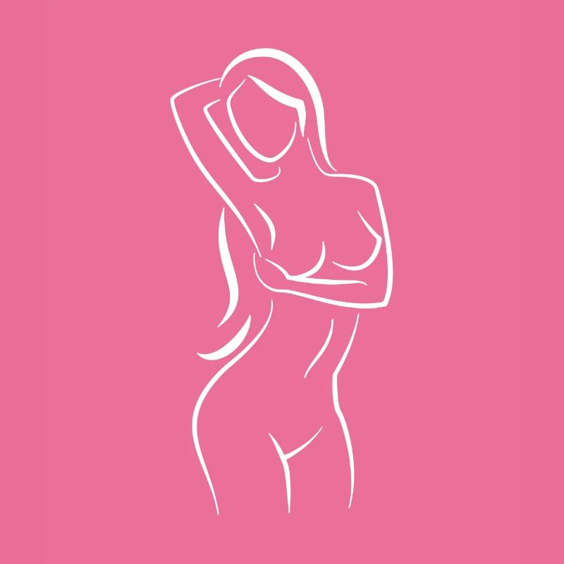 Line Art gezeichnete Frau mit Hut Design