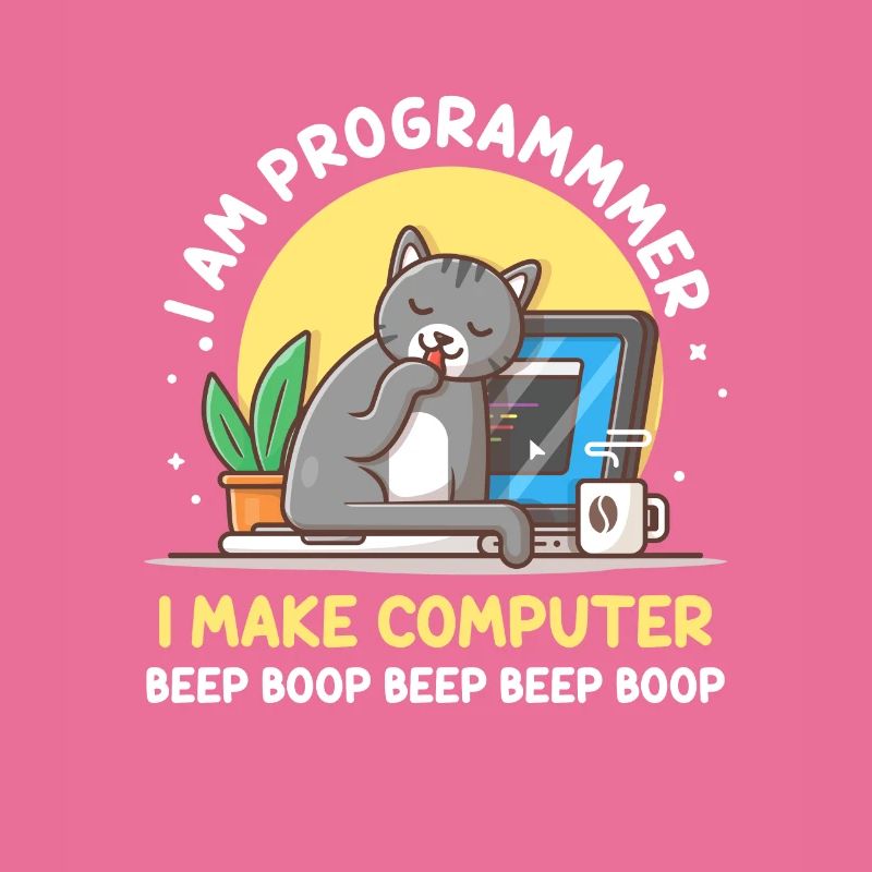 Cat Programmer Coder Entwickler Kitten Computer