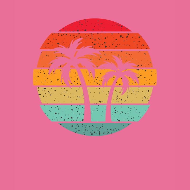 Palm Tree Retro Style Tropical Beach Vacation Gift