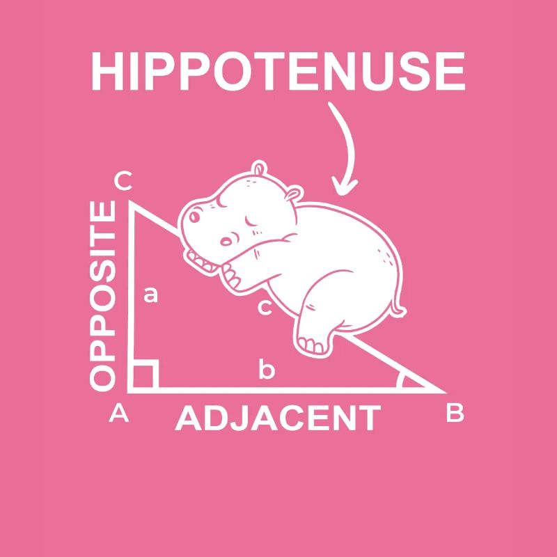 Hippotenuse Math Hippo Hippo Funny Pun