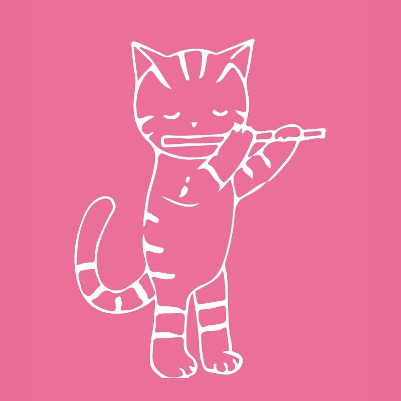 Katze Kater Mit Querflöte Geschenk