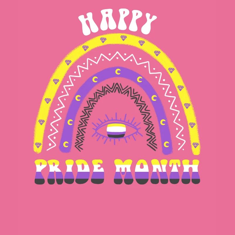Boho Rainbow Happy Pride Month Nonbinary