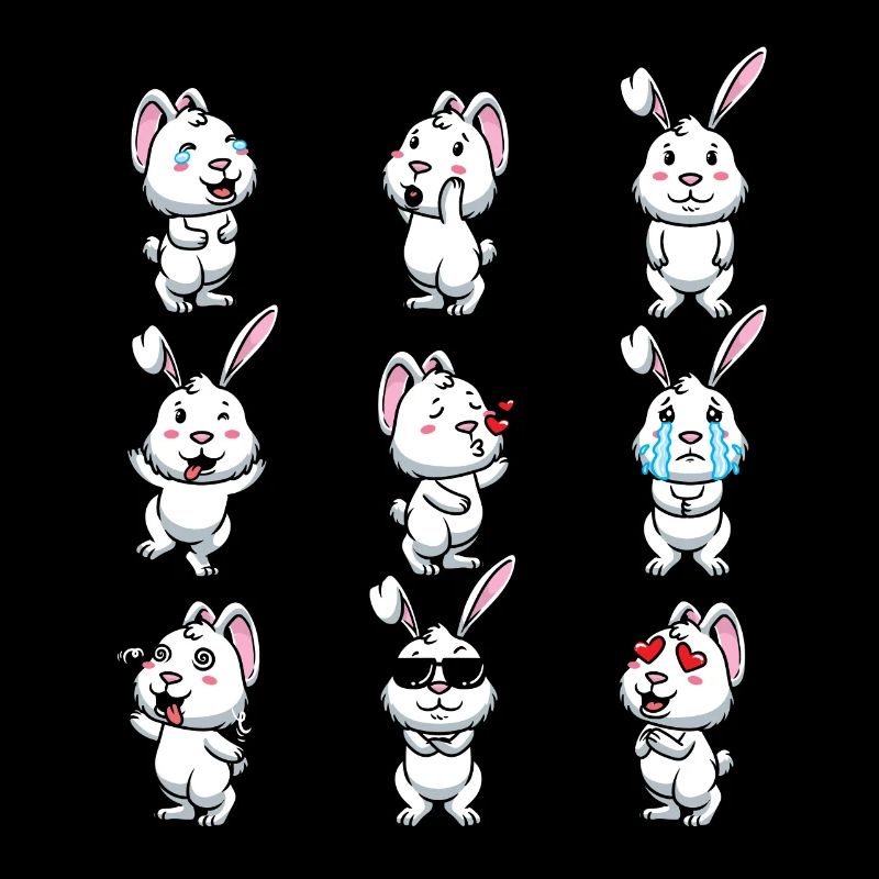 Lapin Blanc Emoticons Lapin
