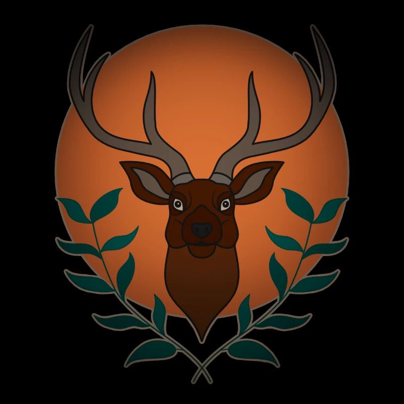 Rothirsch Geweih mit Hirschgeweih