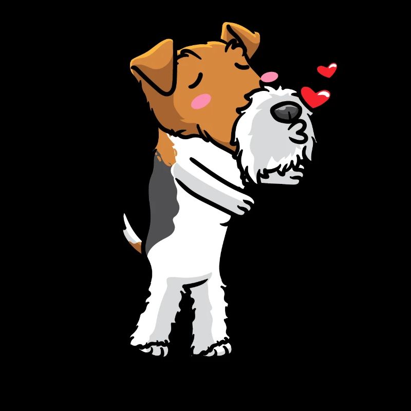 Foxterrier Drahthaar Hund Küsse Emoticon