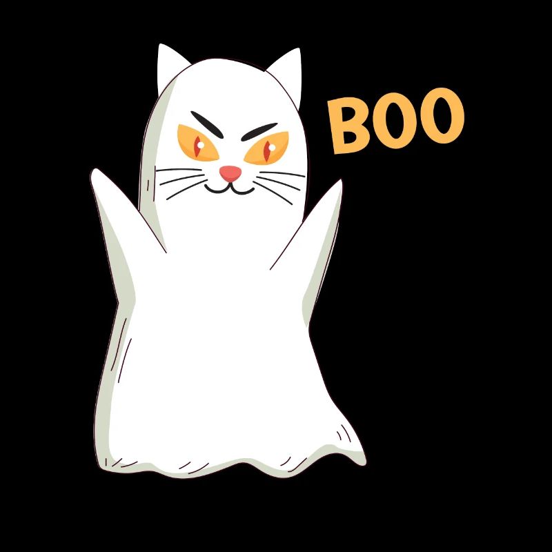 BOO Cat Halloween Ghost
