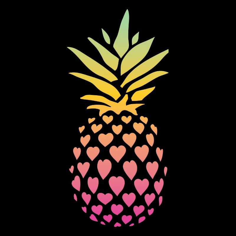 Pineapple Heart Design For Beach Lovers Pineapple