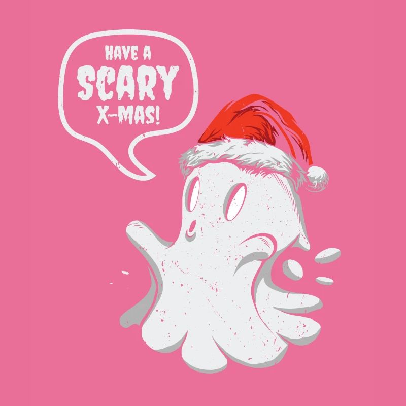 Scary Halloween Cute Ghost Christmas Santa Message