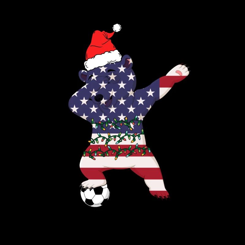 Soccer Boy Dabbing Polar Bear Christmas Hat