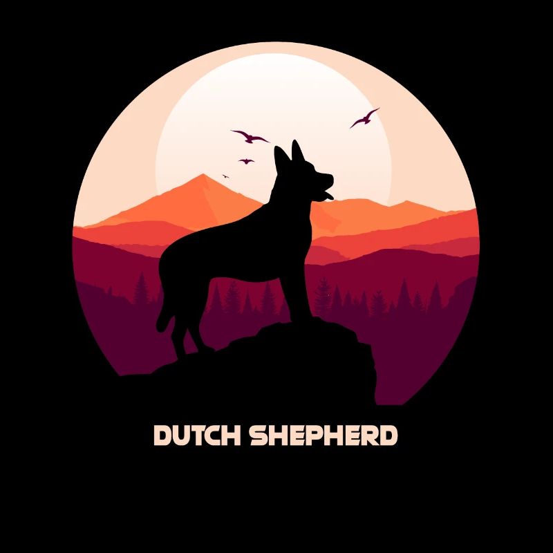 Holländischer Schäferhund und Mond Halloween