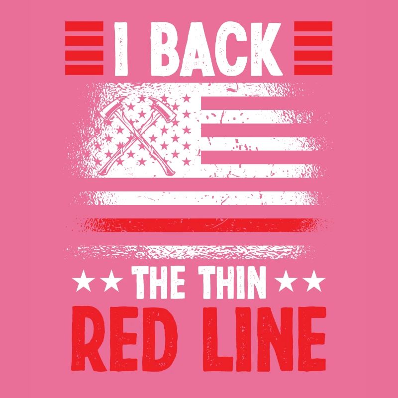 Firefighter Back Thin Red Line Fire Brigade