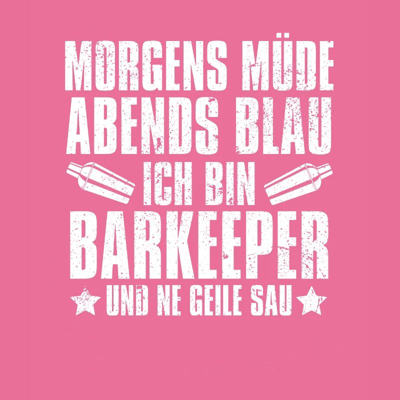 Barkeeper Bartender Morgens Mde Abends Blau