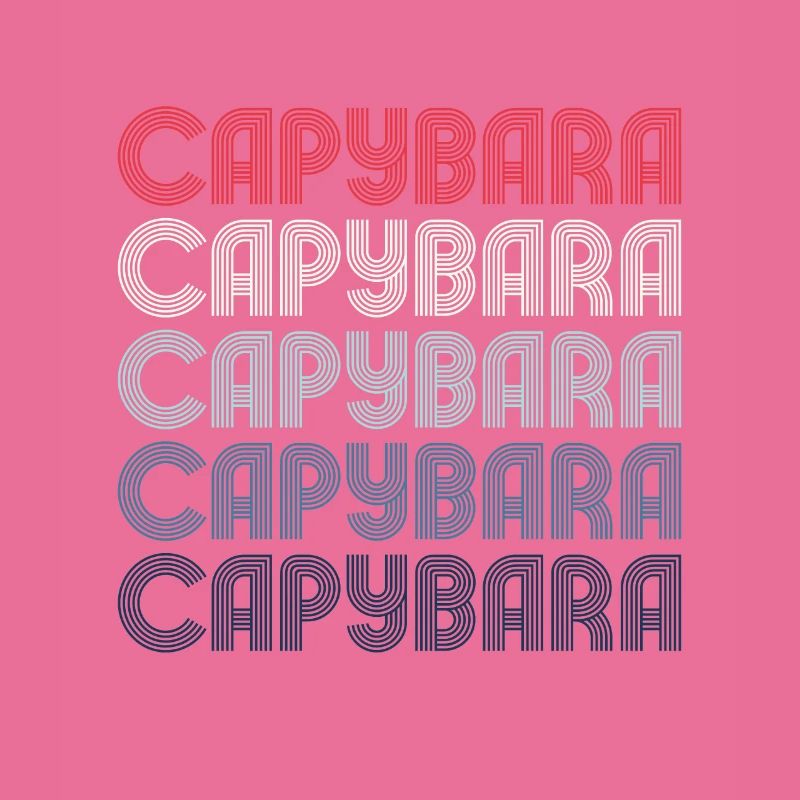 Retro Capybara Text Design - Capybaras