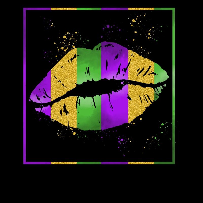 Mardi Gras Fleur De Lis Hemd, Mardi Lips Mardi