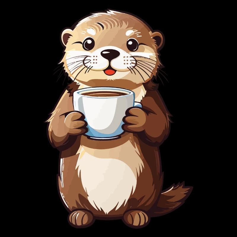 Otter Kaffeezeit Tierfreund Kaffee Design