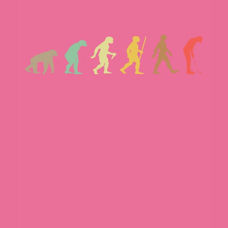 Golf Retro Golfer Evolution Funny Golfing