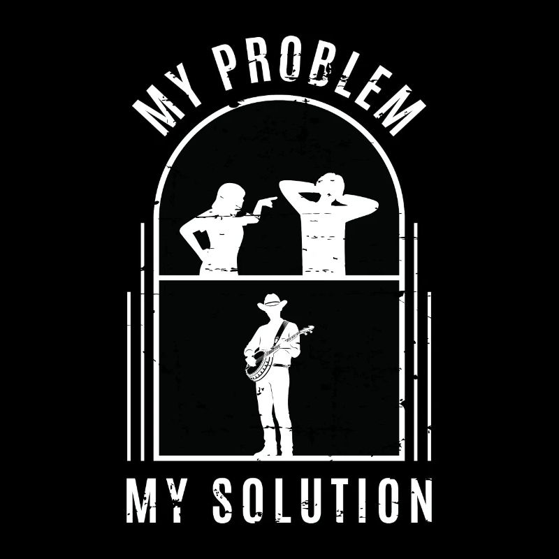 Banjo Player My Problem My Solution Pictogram Dad
