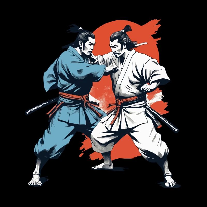 Samurai Picture Retro Samurai Ukiyo-E Vintage Design