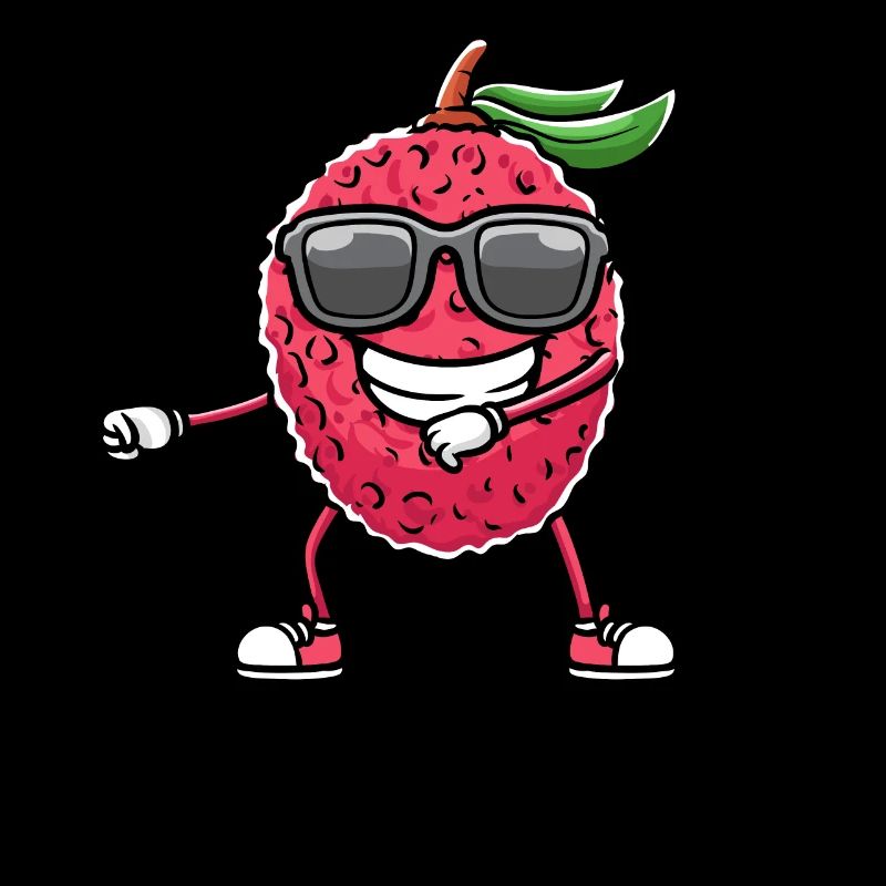 Dancing lychee with sunglasses lychees