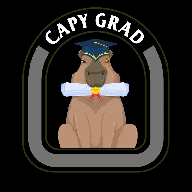 Capybara Shirt, Capy Grad Tee, Gift For Student