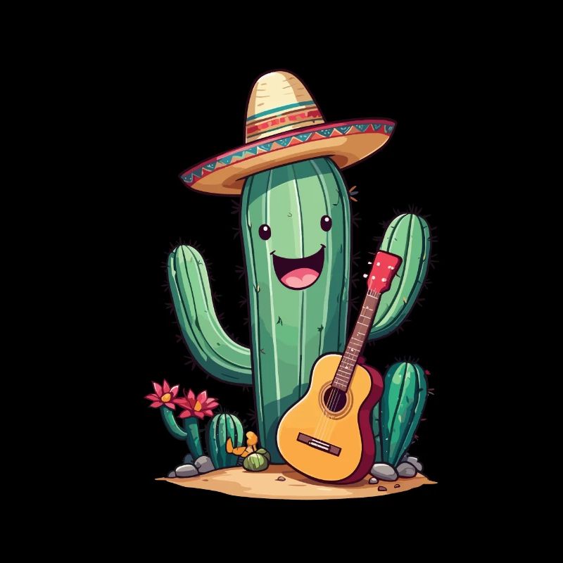 Cactus Mariachi Guitariste Cinco De Mayo