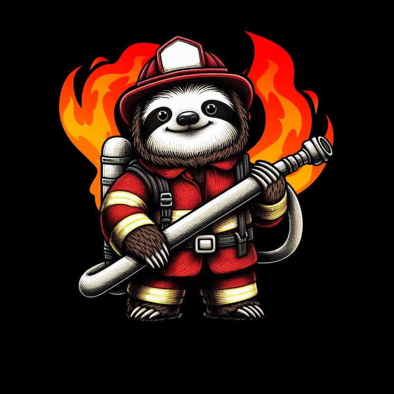 Sloth Firefighter Fire Brigade Professional Fire Brigade
