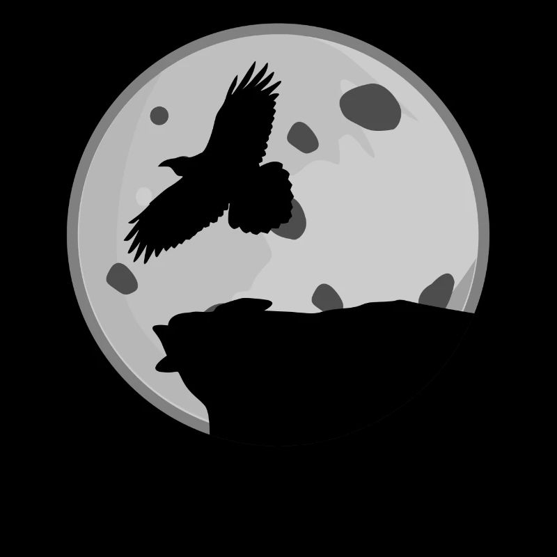 Raven with Moon Ravens Crow Crows