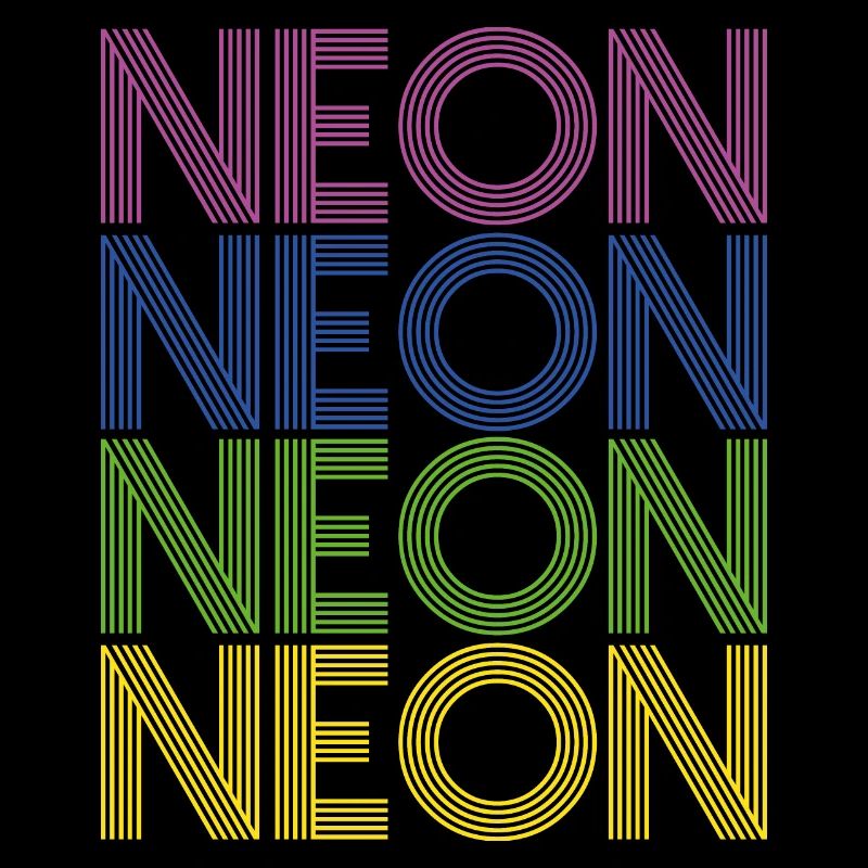 Néon Couleurs 80 80 colorée estivale rétro idée