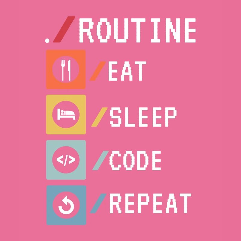 Routine Eat Sleep Code Repeat Developer Coder