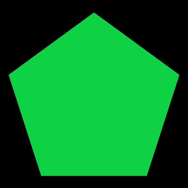 Pentagone vert forme simple idée cadeau math