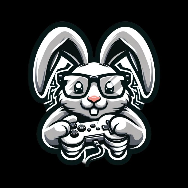 Gaming bunny with retro style controller