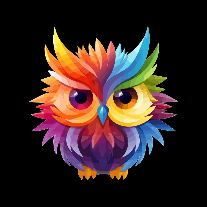 Conception de hibou coloré cool