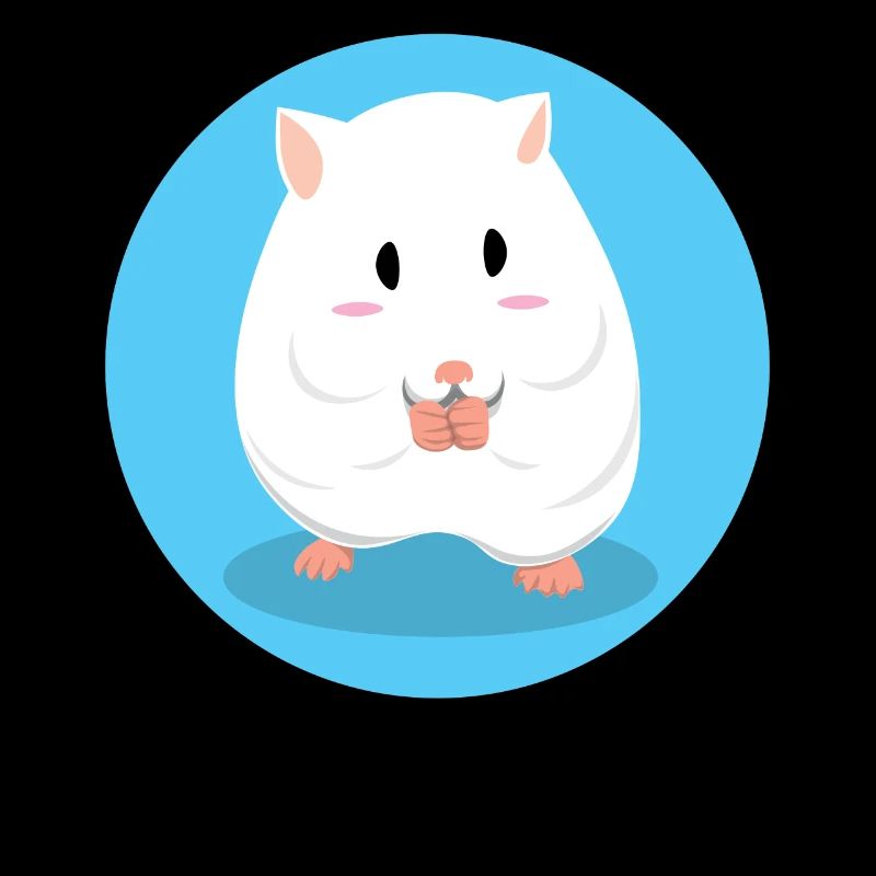 Cute white hamster eating