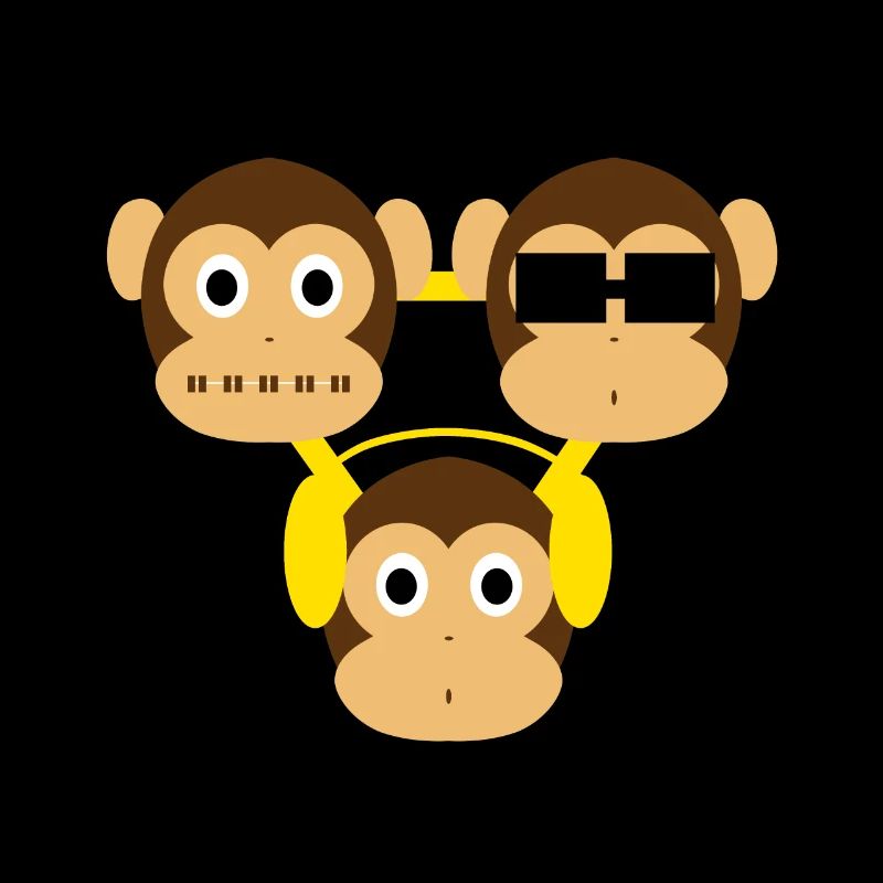 Three monkeys - one blind, one deaf, one dumb