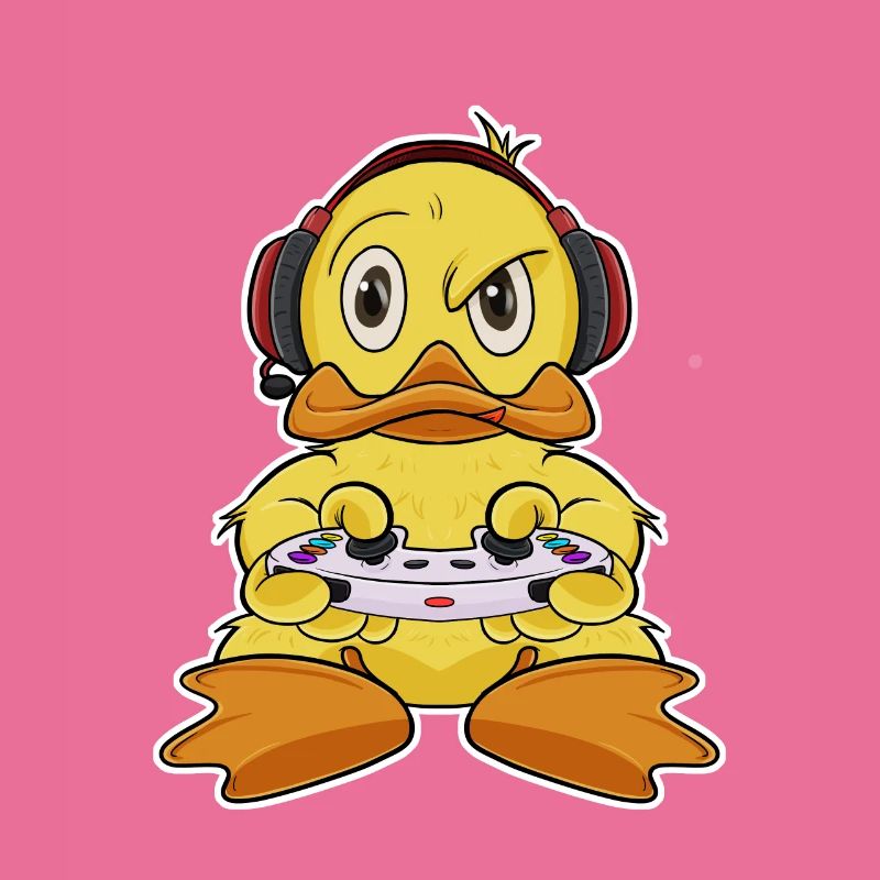 Duck With Gaming Controller I Funny Gaming I Gamer