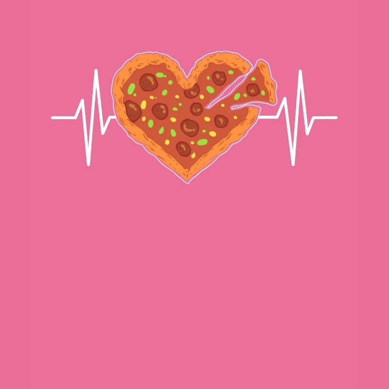 Heartbeat pizza. ECG pulse pizza maker pizza baking