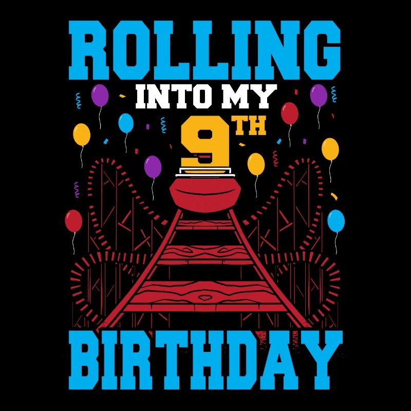 Rolling Into My 9th Birthday Amusement Park Roller