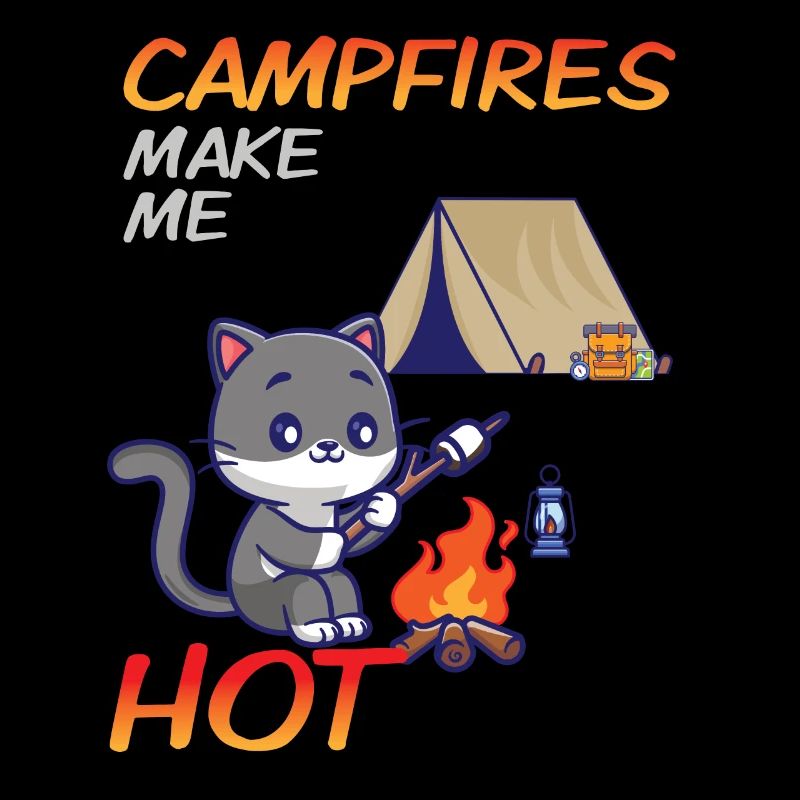 Chat mignon drôle Camping Dicton