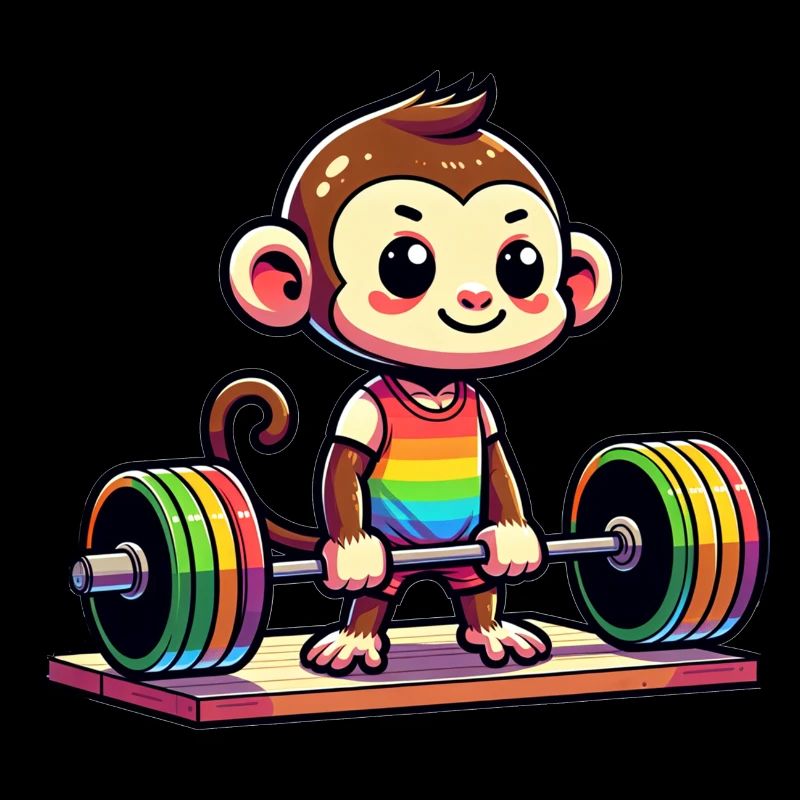 Cool Monkey Deadlifting In The Gym
